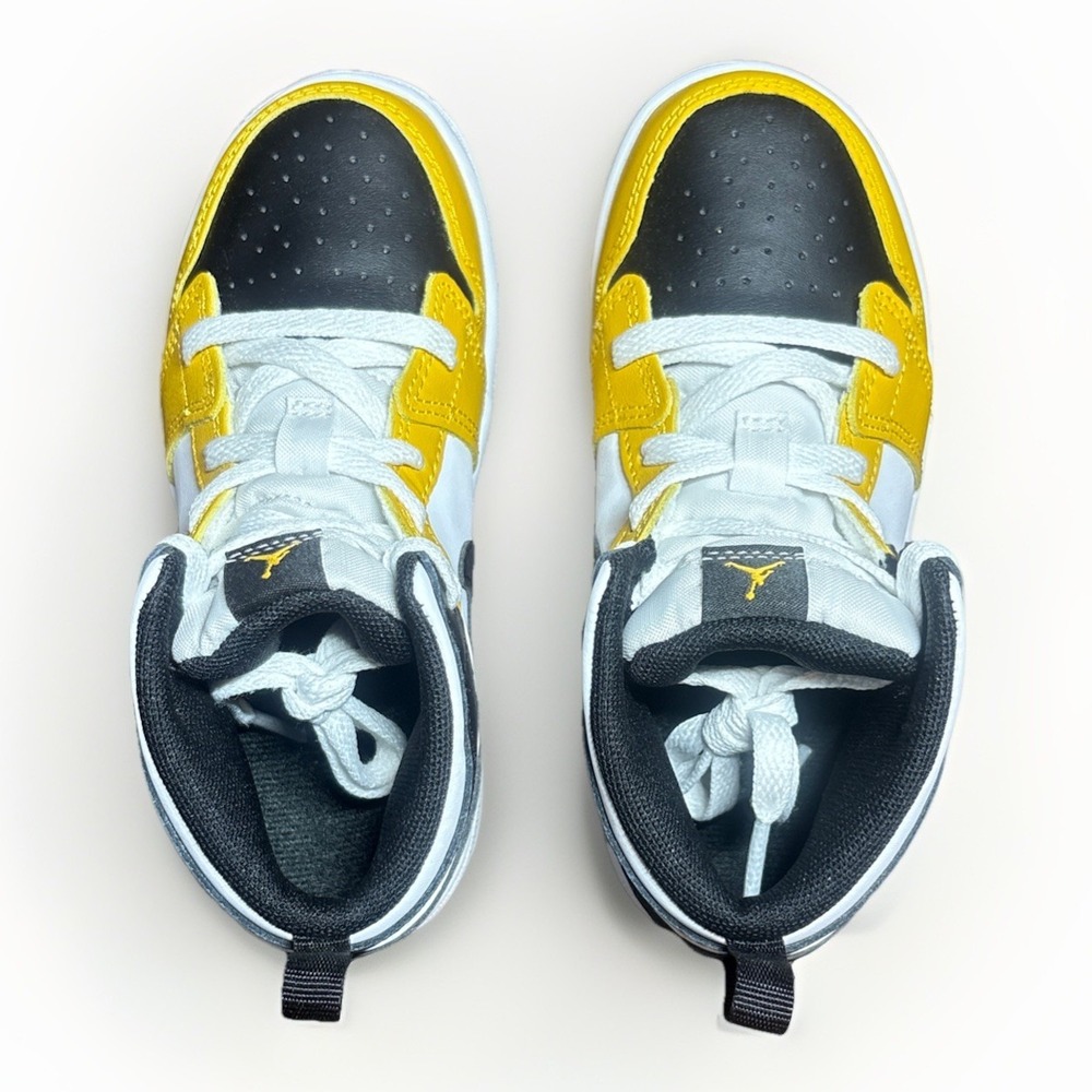 Jordan 1 Mid (TD) Toddlers' Shoes Yellow Ochre-Black-White DQ8425-701 Size 10c - Picture 4 of 9